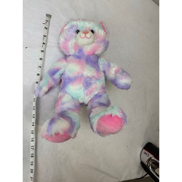 Build A Bear Pastel Swirl Kitty Cat 15" Pink Purple Blue Stuffie Stuffed Animal - Picture 3 of 8